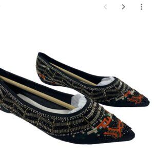 Beautiful Alice & Olivia Flats Beaded Pointy Toe 38 EUC!!
